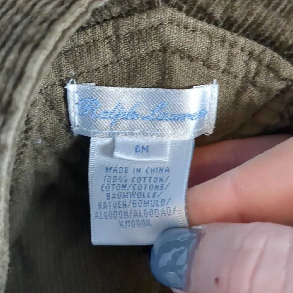 Polo Ralph Lauren corduroy brown overalls size 6M